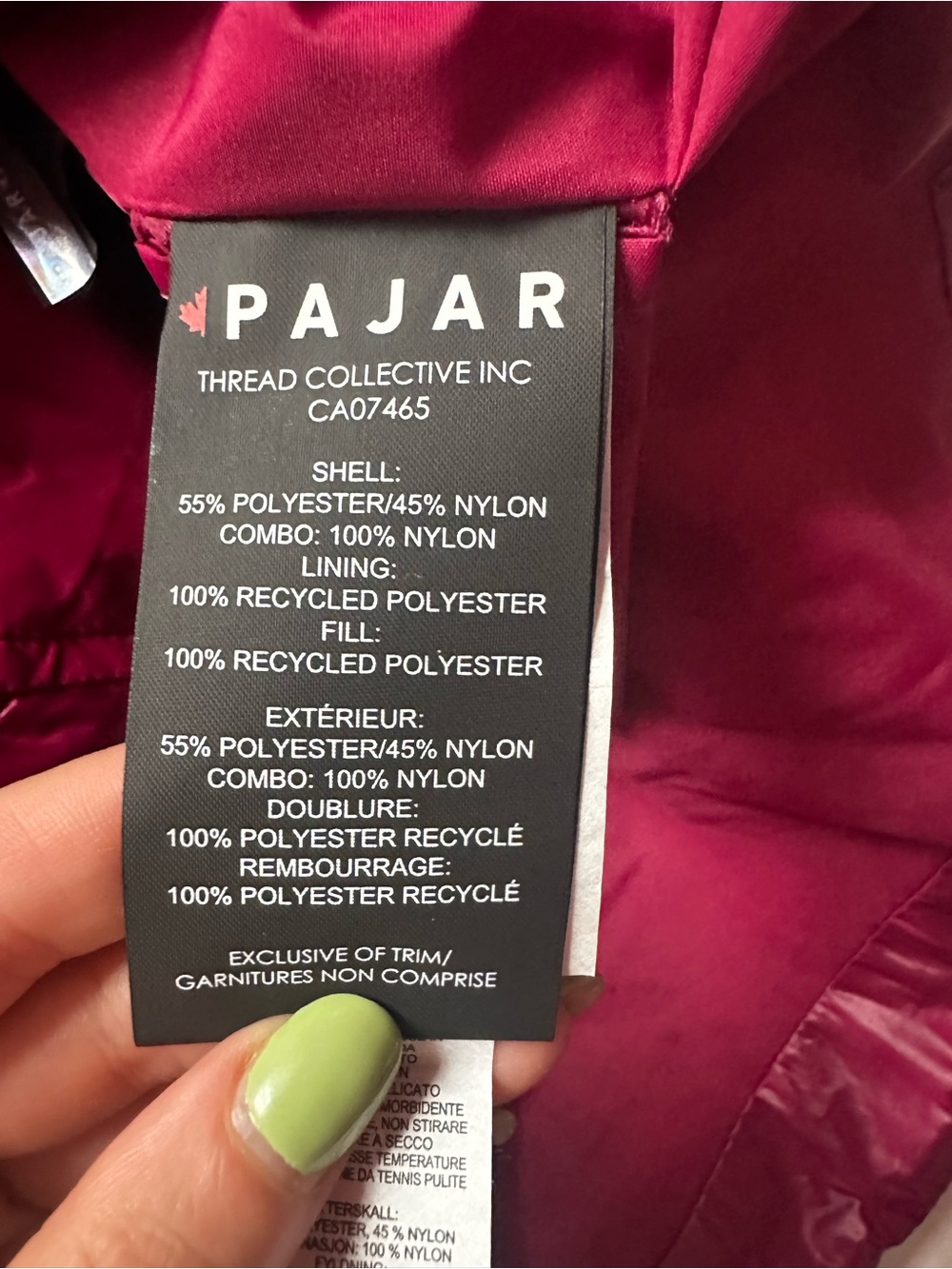 Pajar Canada Peridot Diamond Quilted Longline Hooded Shacket Pink Size S - Picture 8 of 16